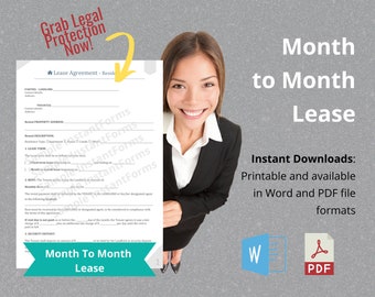 Month To Month Lease, Month-to-Month Lease pdf, Printable, Month Rental Agreement Word, Download