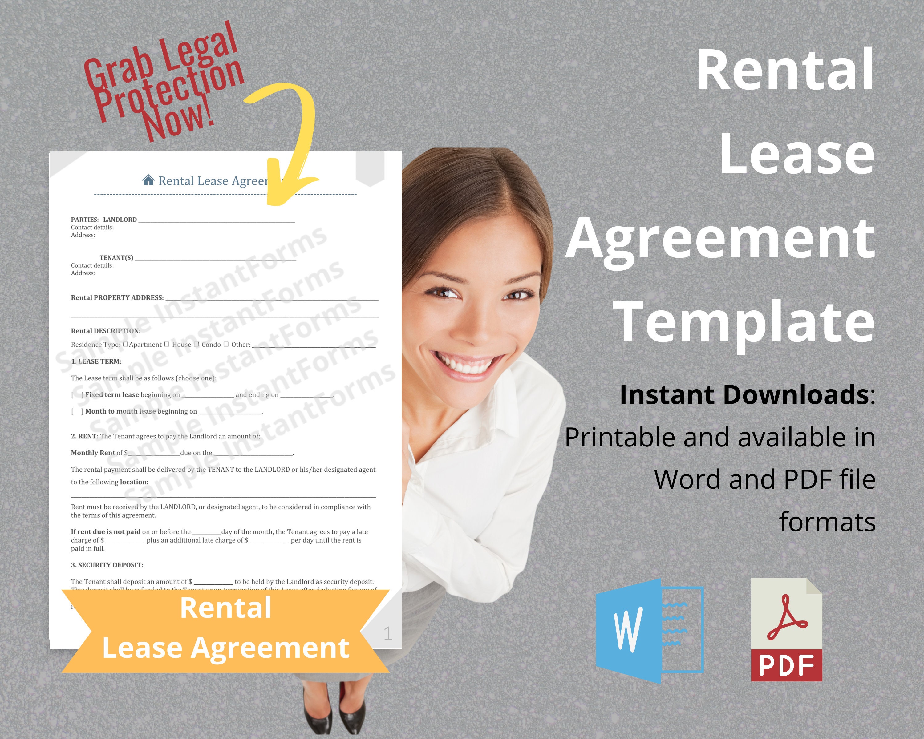 Rental Lease Agreement Template Printable Rental Lease Lease - Etsy