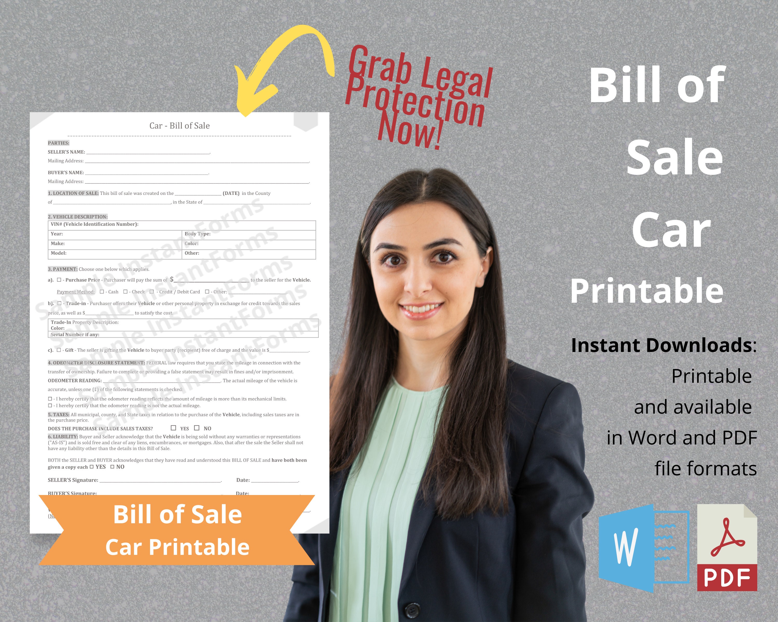 Used car bill of sale