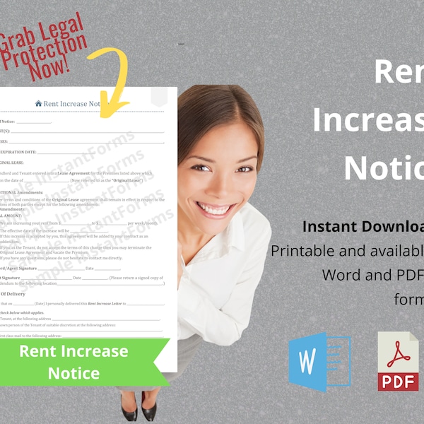 Notice of Rent Increase in Spanish Etsy