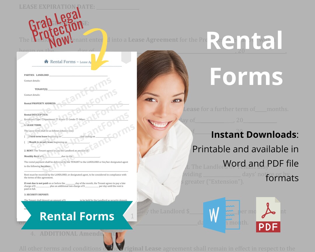 Rental Forms, Printable Rental Agreement, House Rental Lease Form ...