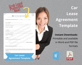 Car Lease Agreement Template, Vehicle Lease Agreement Forms, Printable, Word, pdf