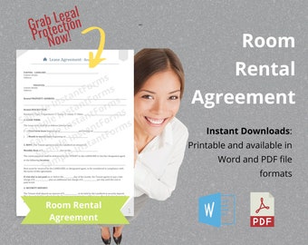room rental agreement room rental lease agreement etsy
