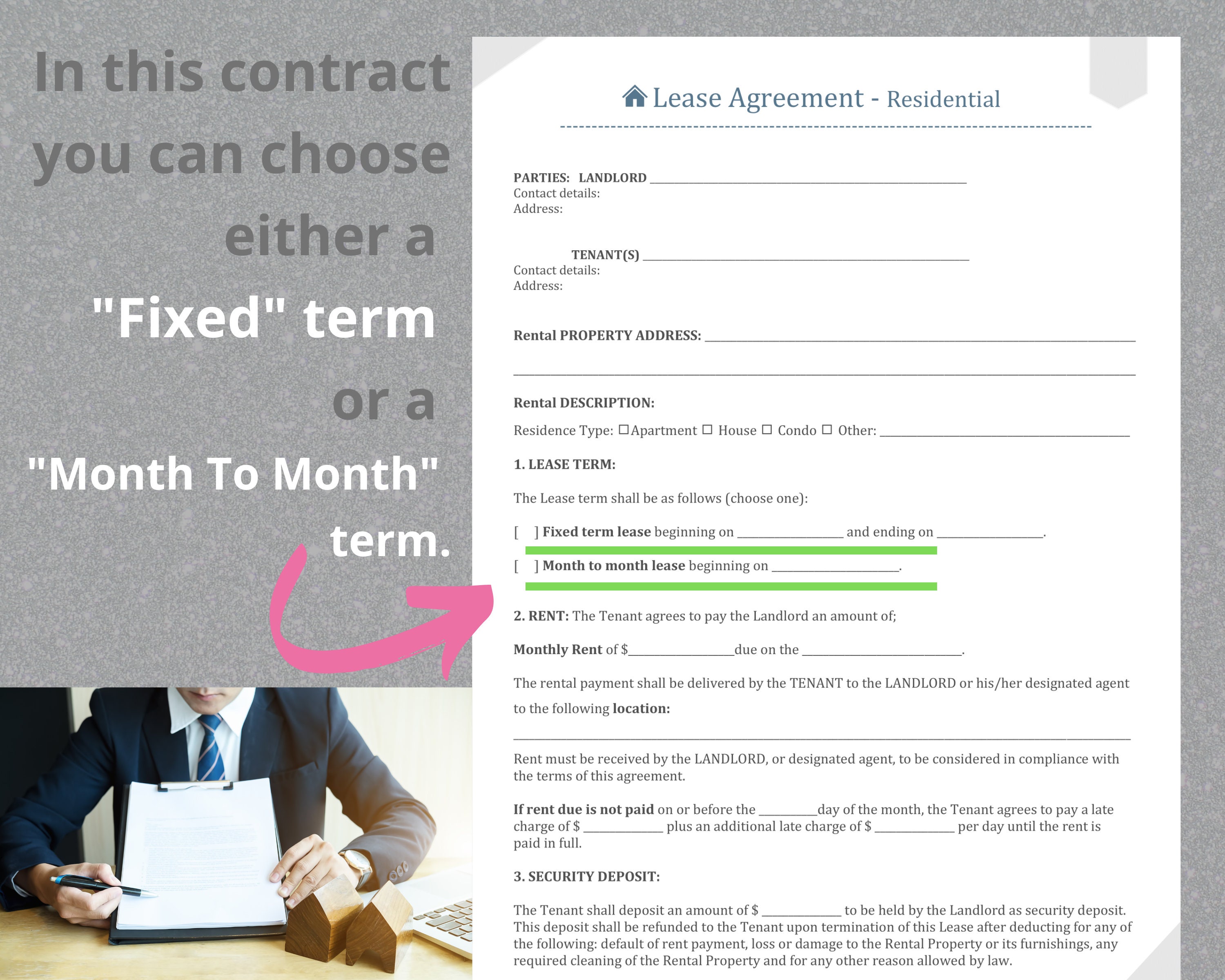 Blank Lease Form, Printable Blank Lease Agreement Form, Blank Rental ...