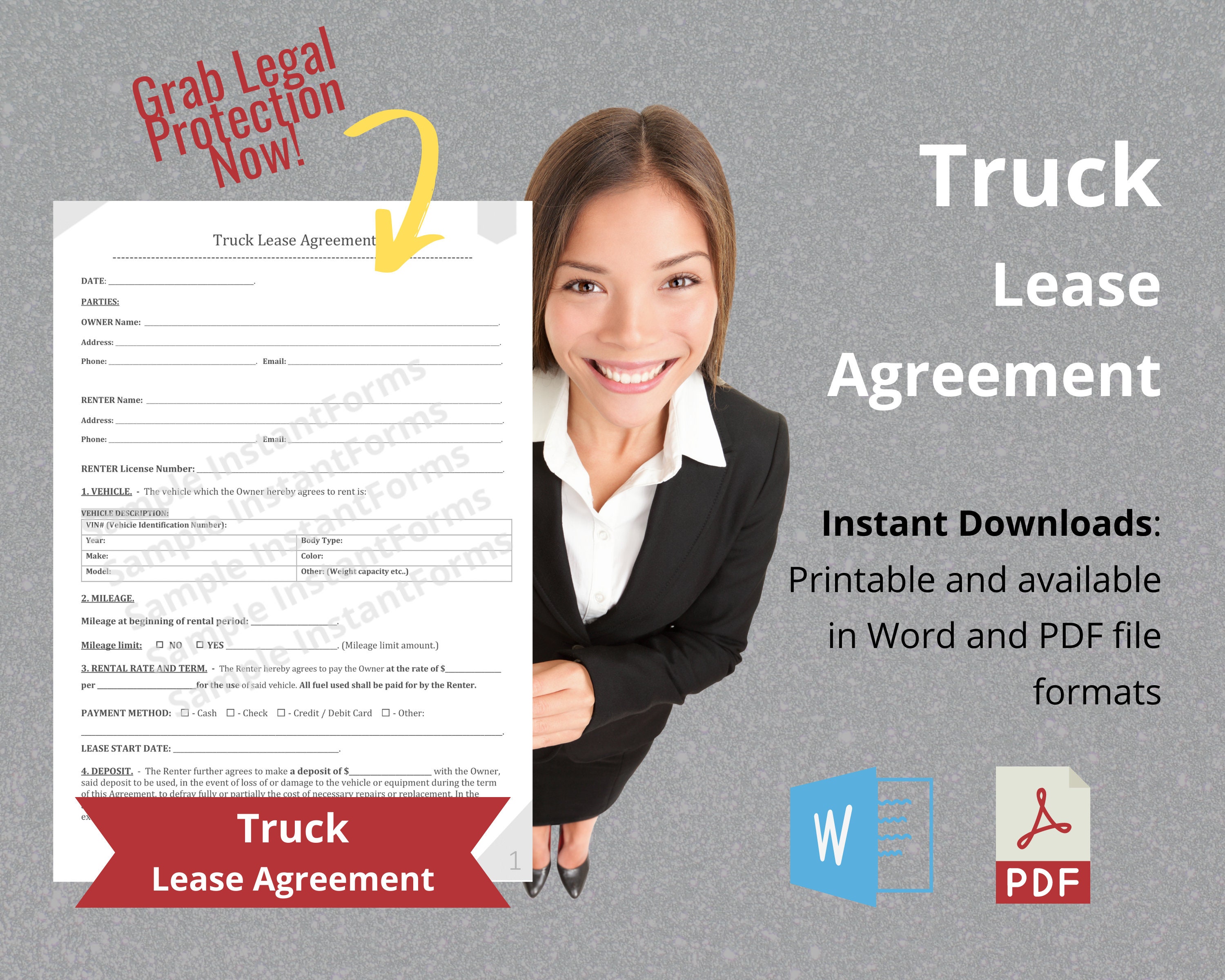 Truck Lease Agreement Trucking Lease Contract PDF Word Printable Truck Lease Agreement Trucking Lease Contract PDF Word Printable