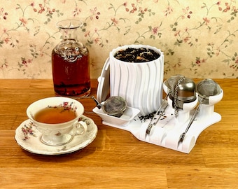 Rangement pour le thé en vrac, support pour passoire à thé, boîte à thé