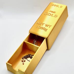 Jewelry Box, Fake Gold Bar Box, Box storage Dekor