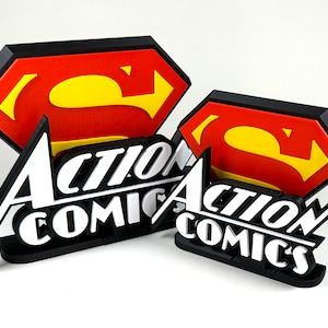 Action Comics 3D Printed Freestanding Logo