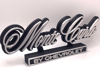 Logo Monte Carlo autoportante stampato in 3D, vintage, del 1970
