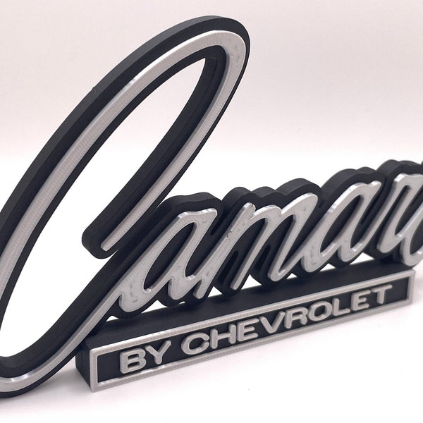 Vintage 1969 Camaro 3D Printed Freestanding Logo