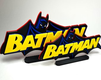 Bat Man 3D Printed Freestanding Logo
