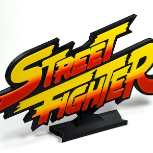 Street Fighter 3D Printed Freestanding Logo