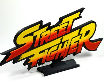Street Fighter 3D Printed Freestanding Logo