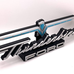 Vintage 1966 Ford Thunderbird 3D Printed Freestanding Logo