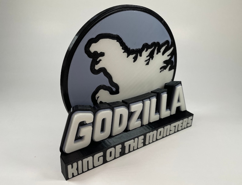 Godzilla Sign Language Godzilla (glow in the Dark) 3D Printed Logo - Etsy