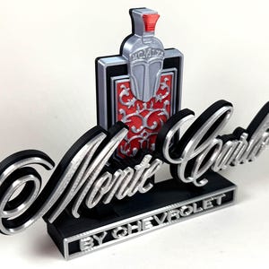 Vintage 1970 Monte Carlo Knight Emblem 3D Printed Freestanding Logo