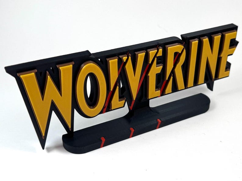 Wolverine Sign Mark Wolverine 3D Printed Freestanding Logo - Etsy