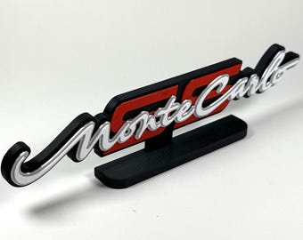 3D gedrucktes, freistehendes Logo von Chevrolet Monte Carlo SS