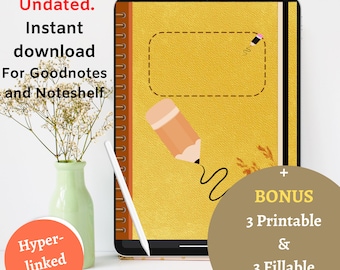 Undated Digital Planner, Digital Journal, Hyperlinked Digital Planner, Goodnotes Planner, Budget Spreadsheet