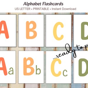 ABC flashcards, Alphabet Printable, Preschool, Toddler and Kindergarten Educational Cards -US Letter