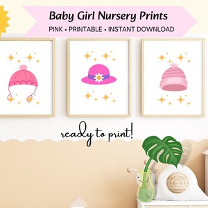 Set di 3 decorazioni da parete per la cameretta di una bambina, decorazioni da parete per la camera da letto stampabili, decorazioni per la cameretta di una bambina
