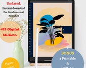 A Botanical Goodnotes And Noteshelf Planner, Undated Hyperlinked with 85 Digital Stickers