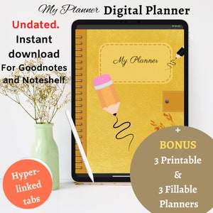 Undated Digital Planner, Digital Journal, Simple Digital Planner, GoodNotes Planner