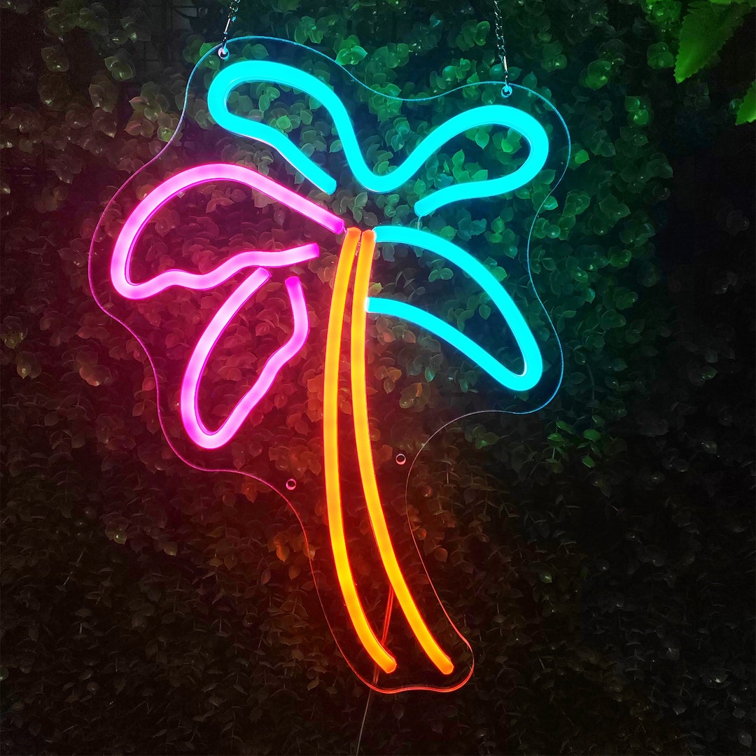 Palm Tree Neon Sign Palm Tree Neon Light Tropical Neon Sign Etsy