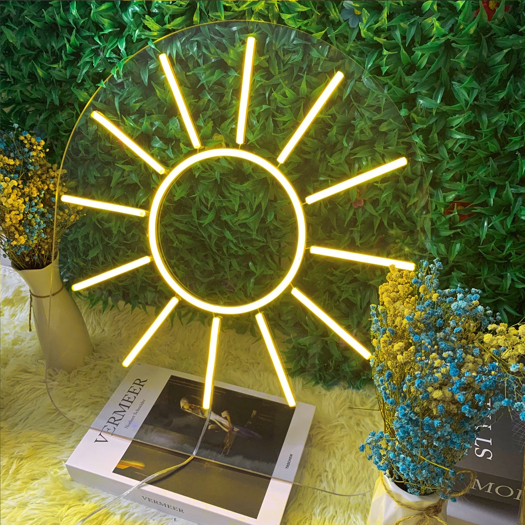 Sun Neon Sign Sunlight Neon Light Custom Neon Sign Neon Etsy