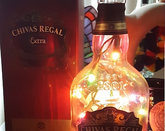 Bottle lamp, Chivas Regal Extra w/box.