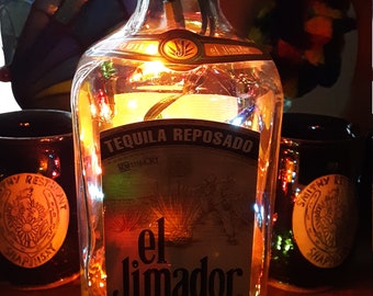 Bottle Lamp, El Jimador tequila , hand made lamp.