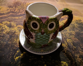 Owl Flower pot, handmade.