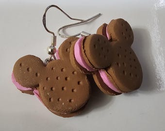 Mickey Mouse Cookie Sandwich Earrings | Disney Snack Jewelry | Cute Disney Earrings | DisneyBound Treat | Park Day Gift