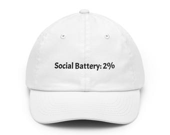 Social Battery: 2% czapka z daszkiem dla taty – zabawna introwertyczna bawełniana czapka baseballowa