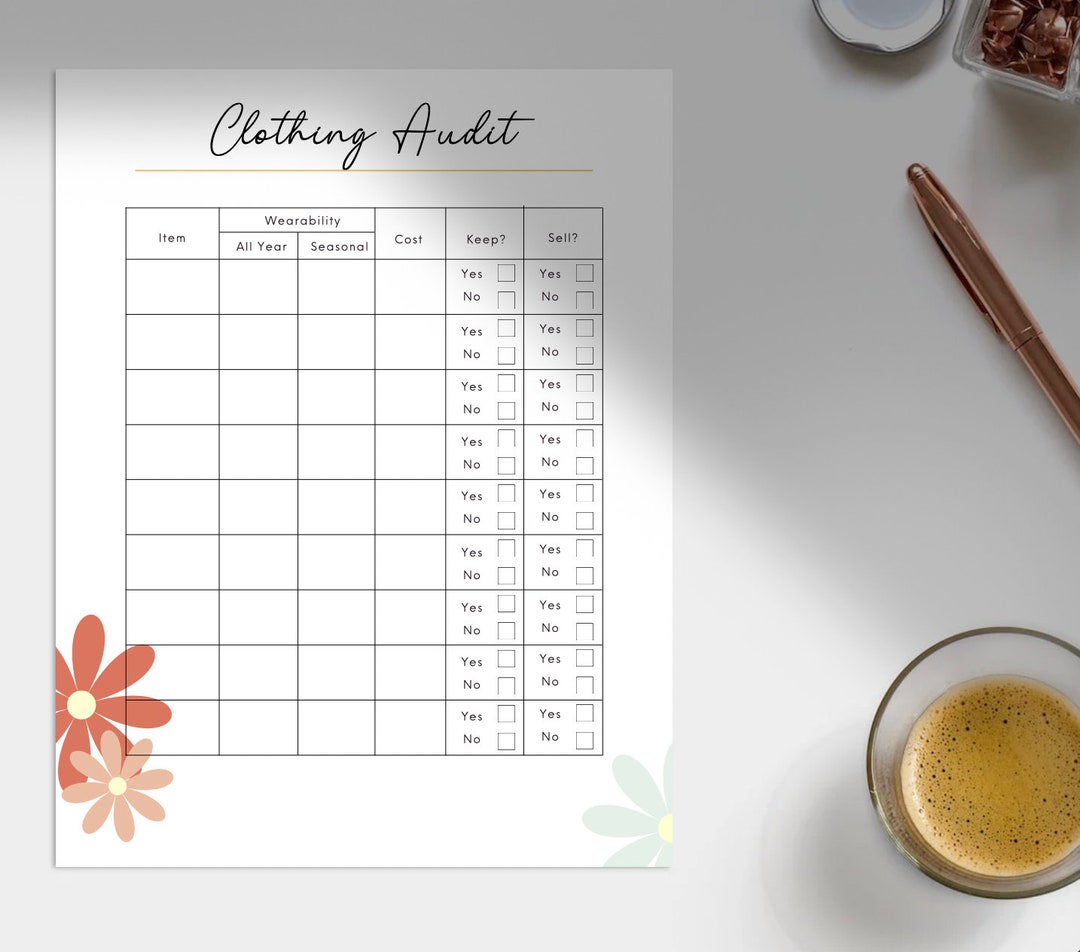 Clothing Audit Closet Clean Out Tracker Selling Clothes Cleaning