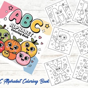 ABC Alphabet Malbuch | Malbuch für Kinder | Niedliche Baby Malvorlagen Pdf | Alphabet Malbuch