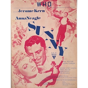 1941 Sunny Sheet Music Who Music Anna Neagle Ray Bolger John Carroll Jerome Kern