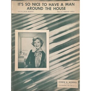 Dinah Shore Sheet Music 1950 It's So Nice To Have A Man Around The House
