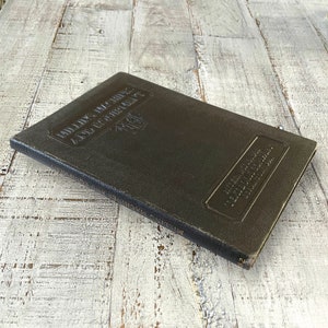 May include: A vintage, dark gray book titled "Milling Machines and Equipment" with embossed lettering. The book has a rectangular shape and is slightly angled, showing the title and the publisher's name. The cover is a solid, dark gray color.