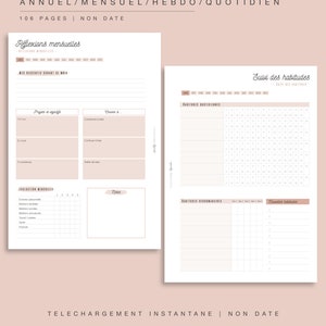 Agenda non daté, recharge annuelle complète Terracotta de planificateur A4/A5 en français, pour agenda papier et digital, PDF à imprimer image 4