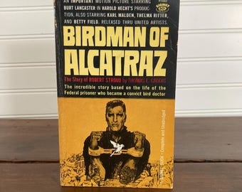 Libro de bolsillo de Birdman of Alcatraz de 1962 / Película vintage relacionada con Thomas Gaddis