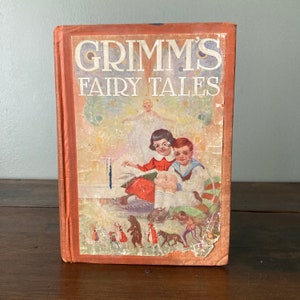 1925 Grimm’s Fairy Tales Hardcover Book / Vintage Antique John C. Winston Company Edwin John Prittie