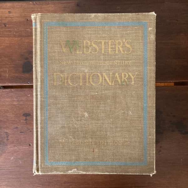 1959 “Webster’s New Twentieth Century Dictionary” Hardcover Book / Vintage Mid-Century Second Edition Very Good Noah Webster