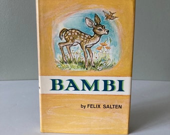 1956 “Bambi” Hardcover Book / Vintage Felix Salten Book Club Edition Simon And Schuster Near Fine