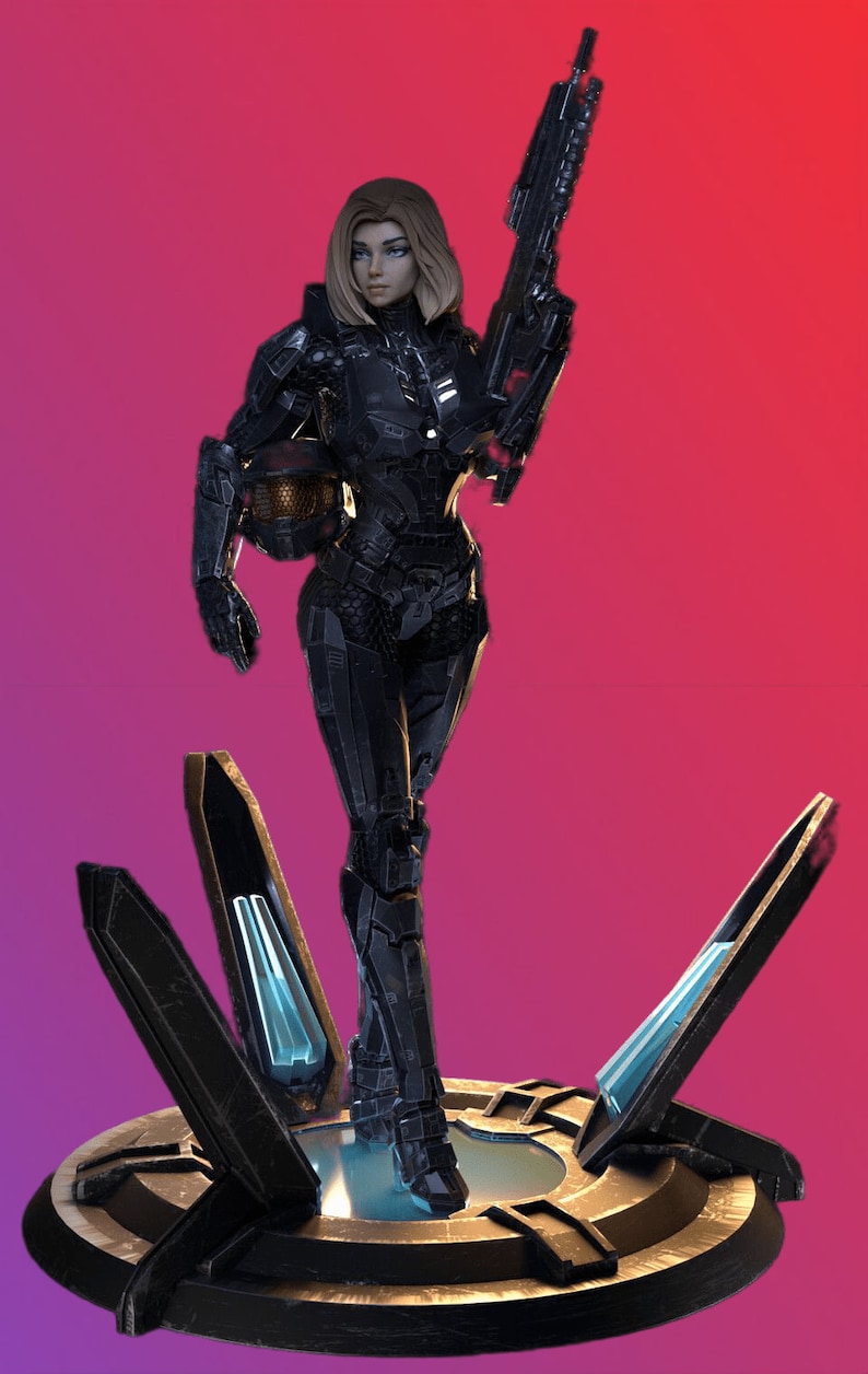 Halo Female Warrior Spartan Stl 3d Print Files Etsy Israel
