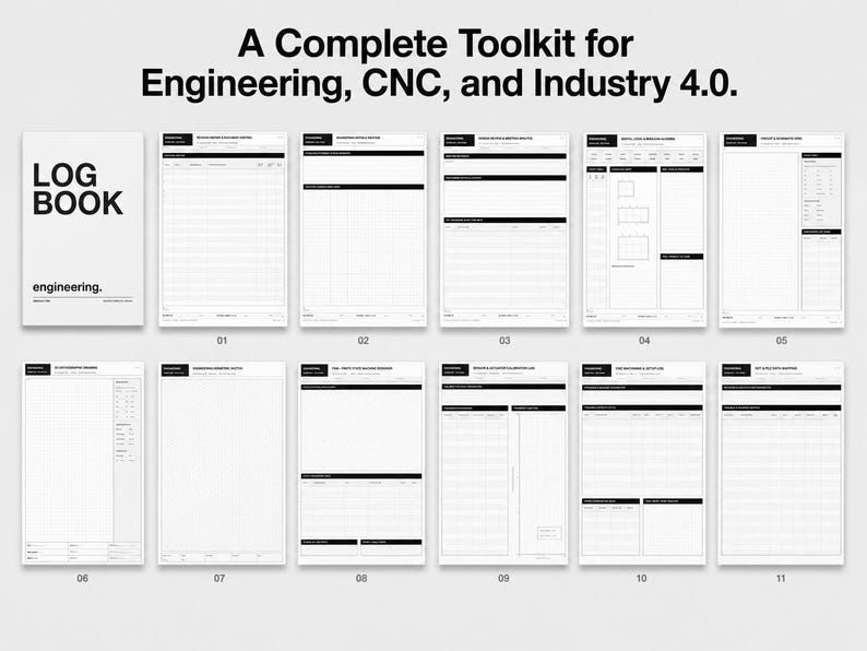 Manufacturing Engineering Log The Engineering Logbook Pack | Printable Templates for Hardware Design ...