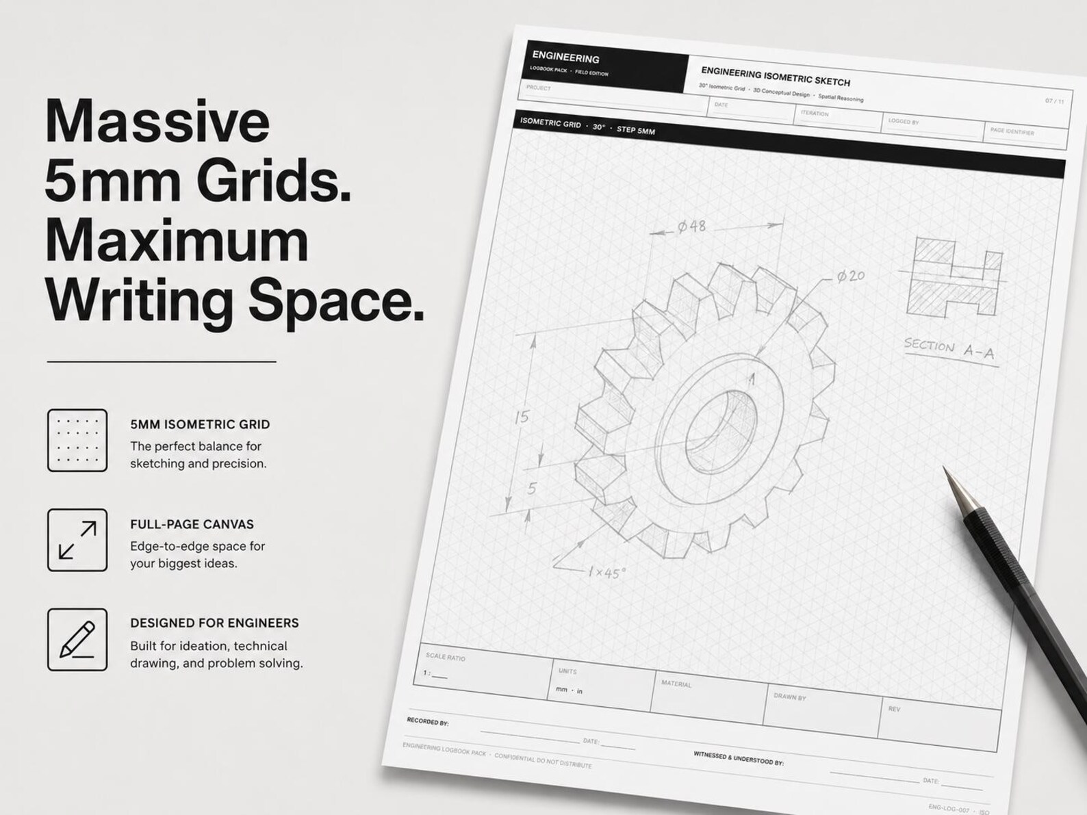Logbook Design Engineering The Engineering Logbook Pack | Printable Templates for Hardware Design ...