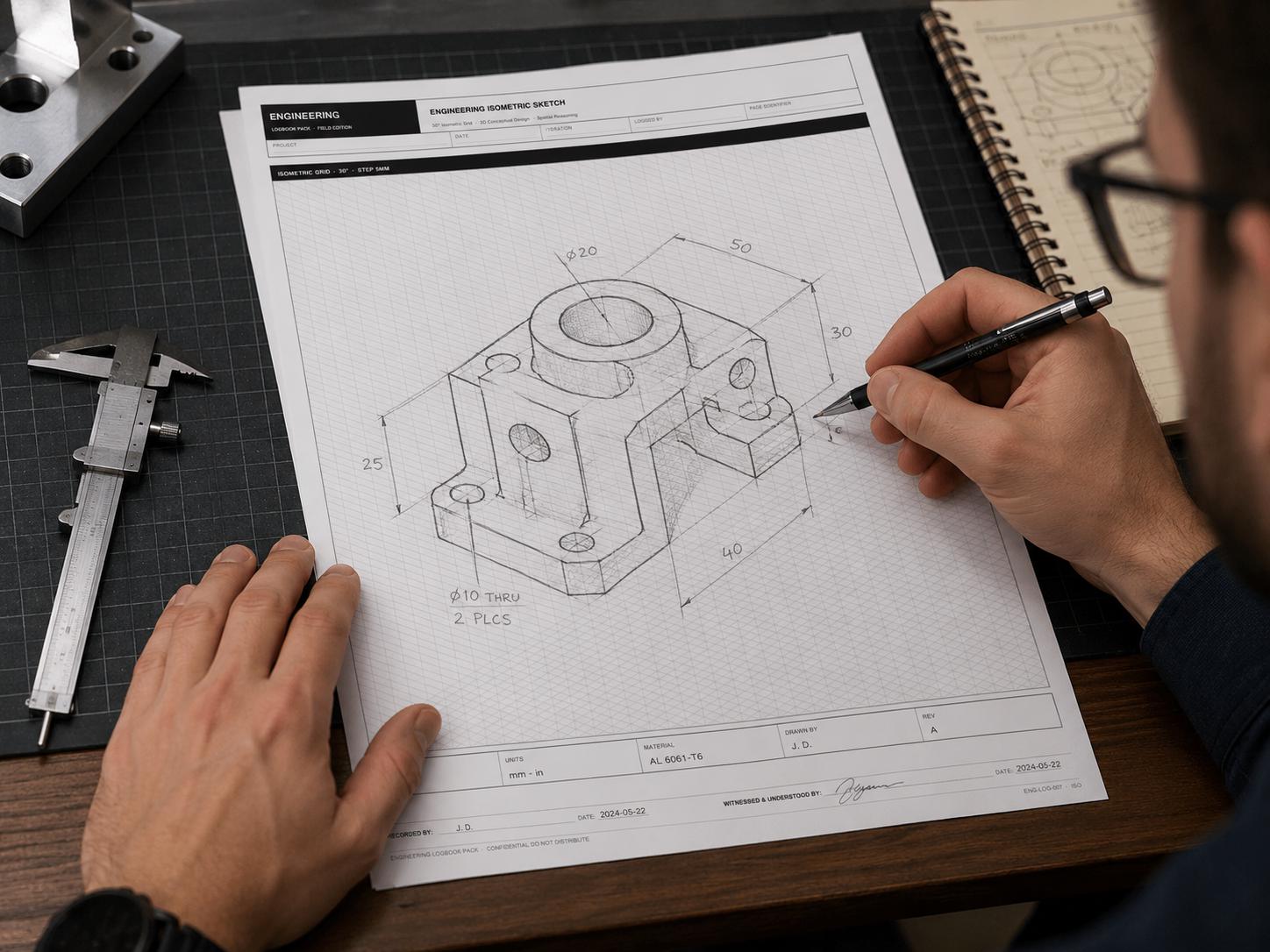 Logbook Design Engineering The Engineering Logbook Pack | Printable Templates for Hardware Design ...
