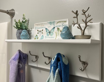 Bathroom shelving with towel hooks, entryway coat hooks with shelf, decor shelf with hooks, shelving with towel hooks, floating shelf