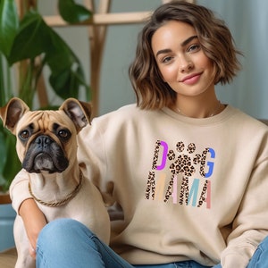 Dog Mama Sweatshirt, Dog Mom Gift, Fur Mama Sweater, Dog Lover Crewneck Sweater, Dog Owner Pullover, Mothers Day Gift, Retro Dog Mom Shirts